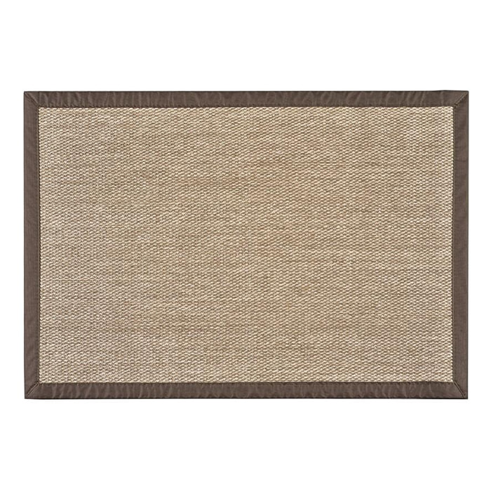 Alfombra de vinilo tejido ELEGANT efecto sisal marrón con ribete