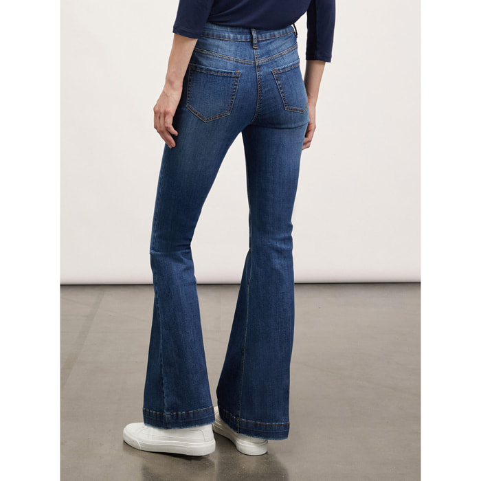 Motivi - Jeans flare con motivo bottoni - Blu