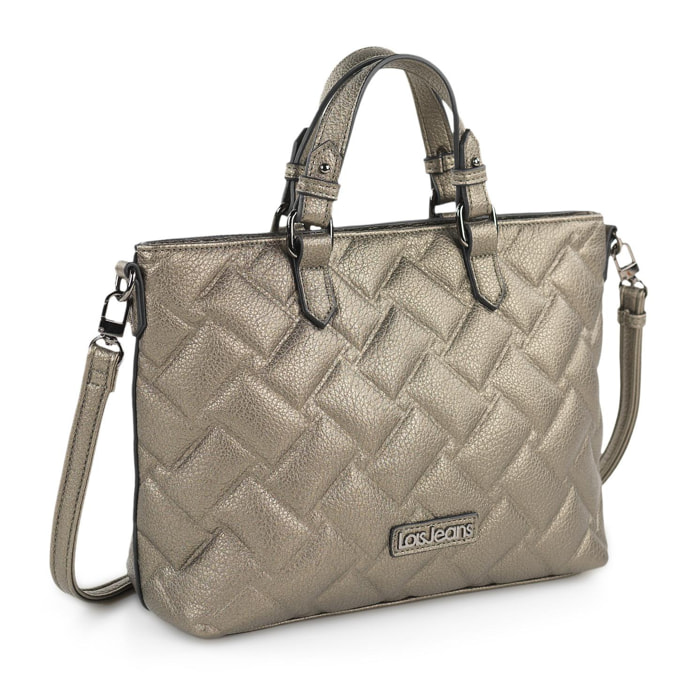 Bolso Shopper-Tote Lois Dewey Plata Oscuro