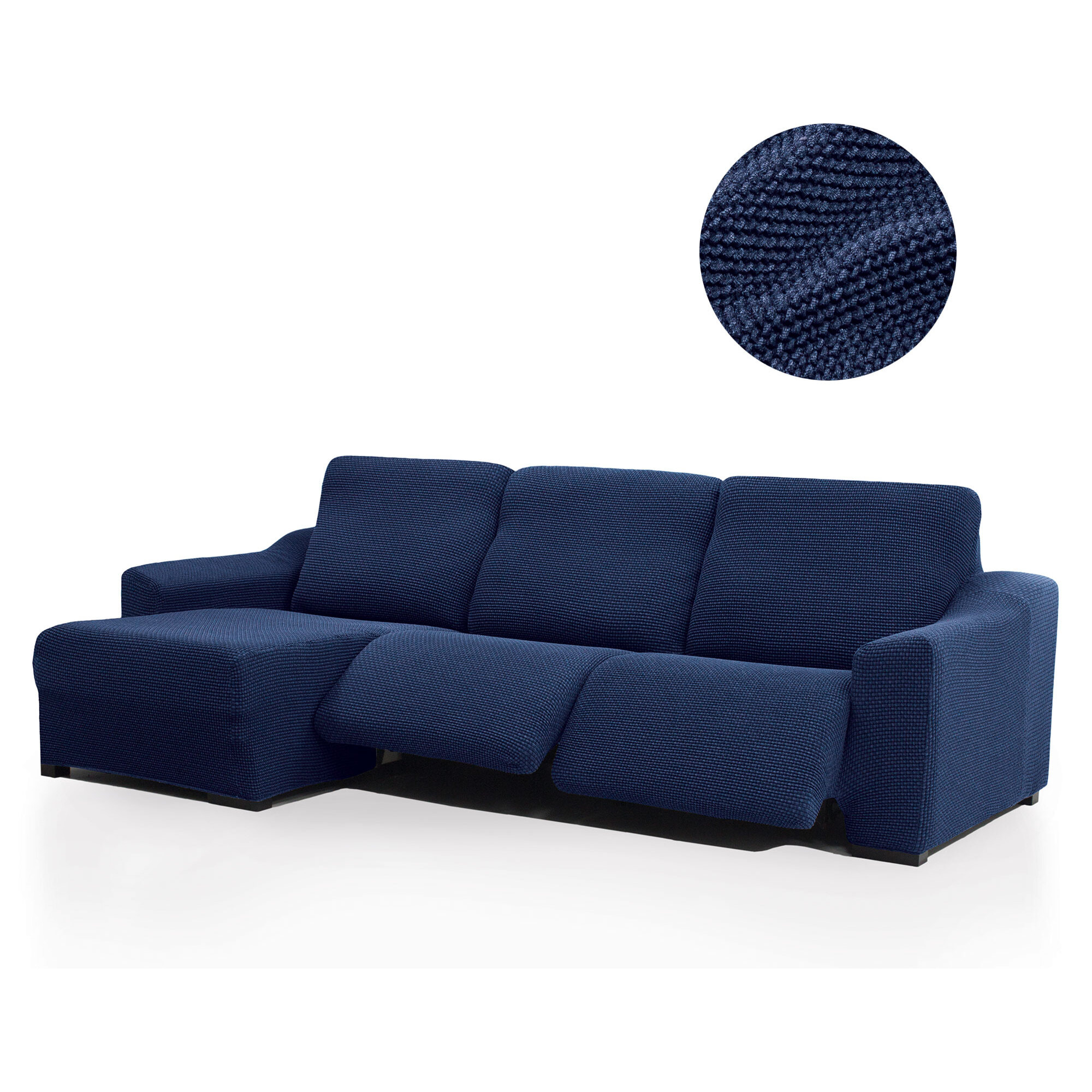 Funda para Chaise Longue izquierda (visto de frente ) brazo largo SÚPER ELÁSTICA con RELAX modelo HELENA