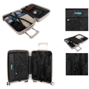 Juego De Maletas Rígidas Pp Itaca Danubio Taupe