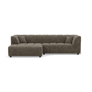 Curtis - canapé d'angle gauche 4 places avec accoudoir en tissu texturé - Vert Olive