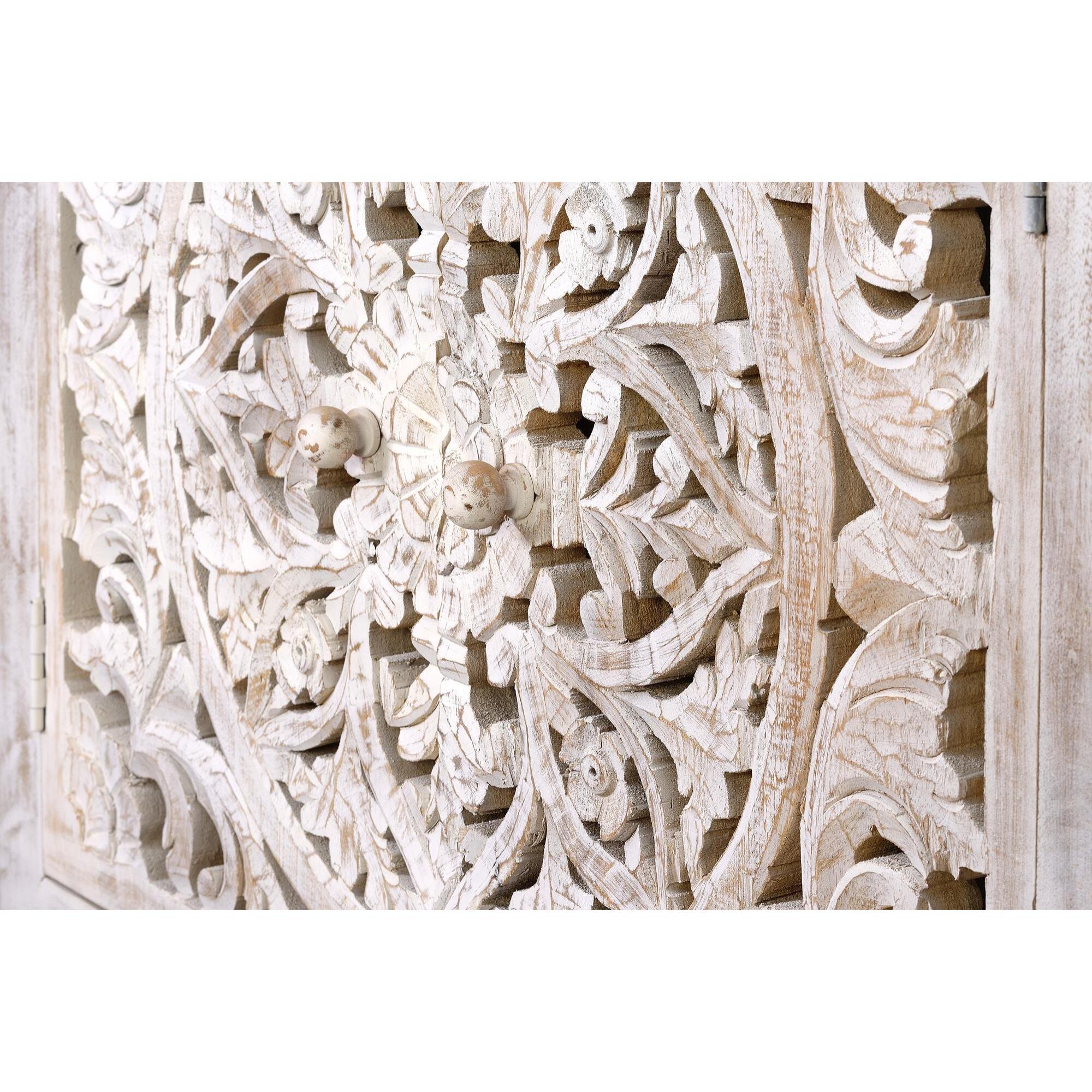 Mueble auxiliar - madera de mango - 81x80x35cm