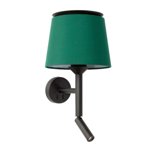 SAVOY Lampe applique avec lecteur con lettore noire/vert