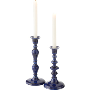 J-Line Bougeoir Pag Aluminium Bleu