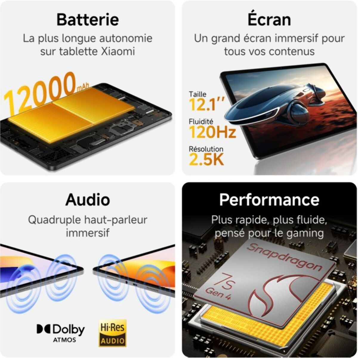 Tablette Android XIAOMI Pack Redmi Pad 2 Pro 128Go + Cover + Clavier