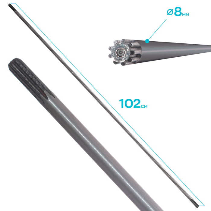 Prolunga decespugliatori asta Ø26x1030mm trasmissione 9 denti connettore rapido