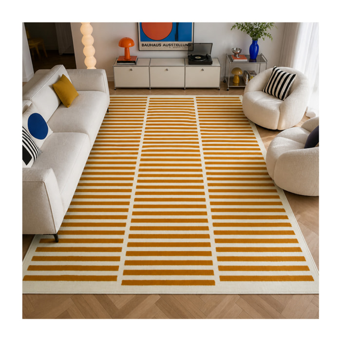Tapis tissé rayures horizontales, Motif graphique épuré, RANI