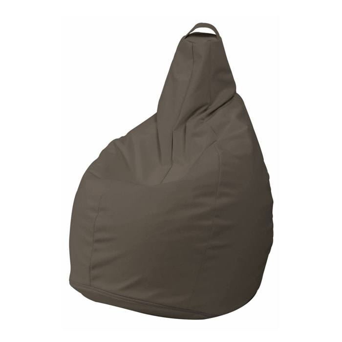 Pouf Aunter, Poltrona multiuso, Poltroncina sacco, Pouf poggiapiedi, Made in Italy, 90x90 h120 cm, Beige