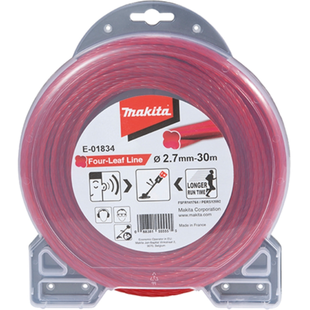 Fil nylon Trèfle torsadé MAKITA 2,7 mm x 30 m - E-01834