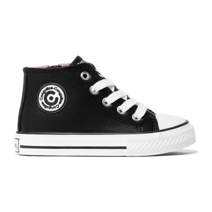 Zapatillas Altas de Niños Básicas en Negro
