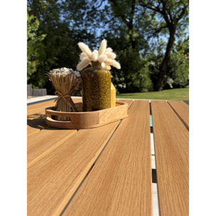 TONGA - Table de jardin 4 places en alu plateau polywood aspect bois