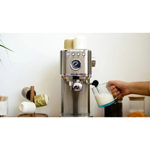 EVVO Cafetera Express Intensa. 20 bares. cuerpo de acero. Espressos y Capuccinos. 1350W. Doble salida. Portafiltros. Depósito de 1.5 l. calentamiento rápido