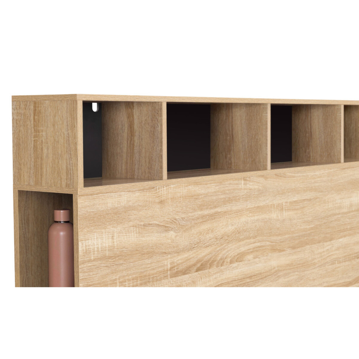 Tête de lit Léo bois et noire avec rangements 145cm