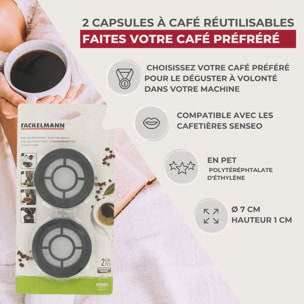 Ensemble de 4 capsules à café réemployables compatibles Senseo Fackelmann Petit Déjeuner