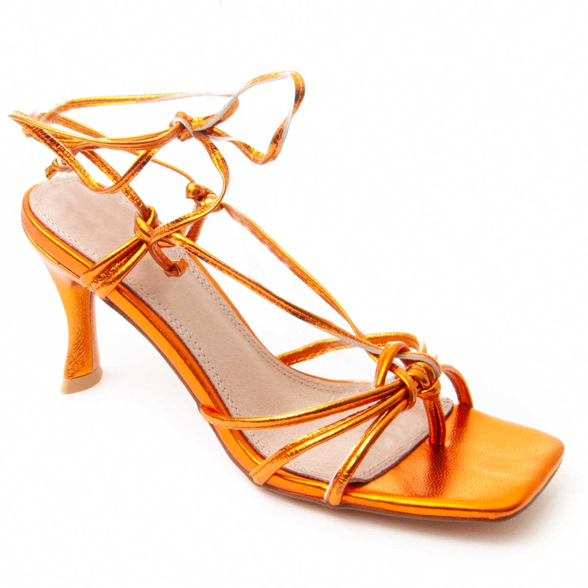 Sandalias de Tacón - Naranja - Altura: 6 cm