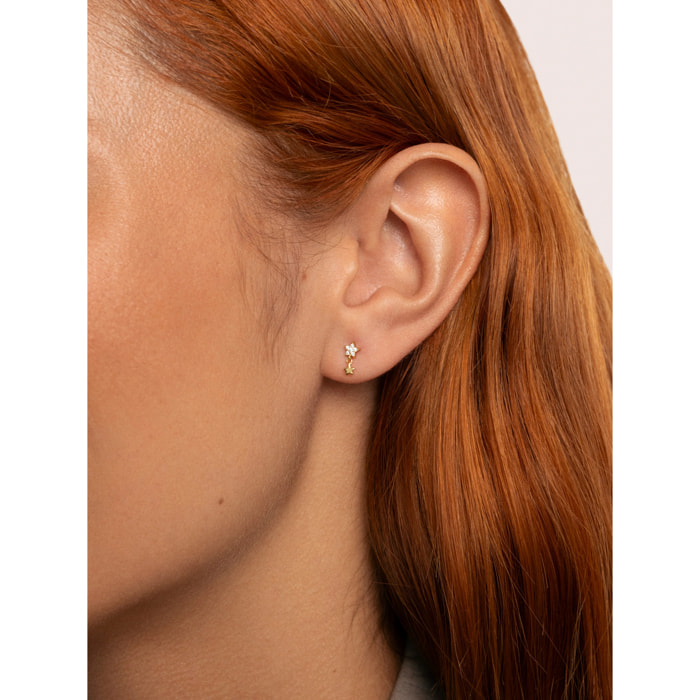 Orecchino Duo Shinning  Argento Placcato Oro