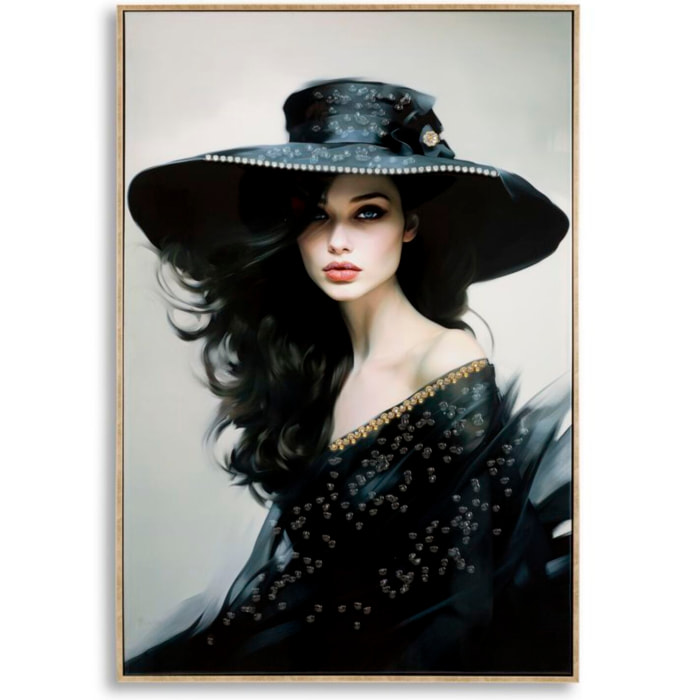 DIPINTO SU TELA LACCATO DORI C/CORNICE -A- CM 62X4X92