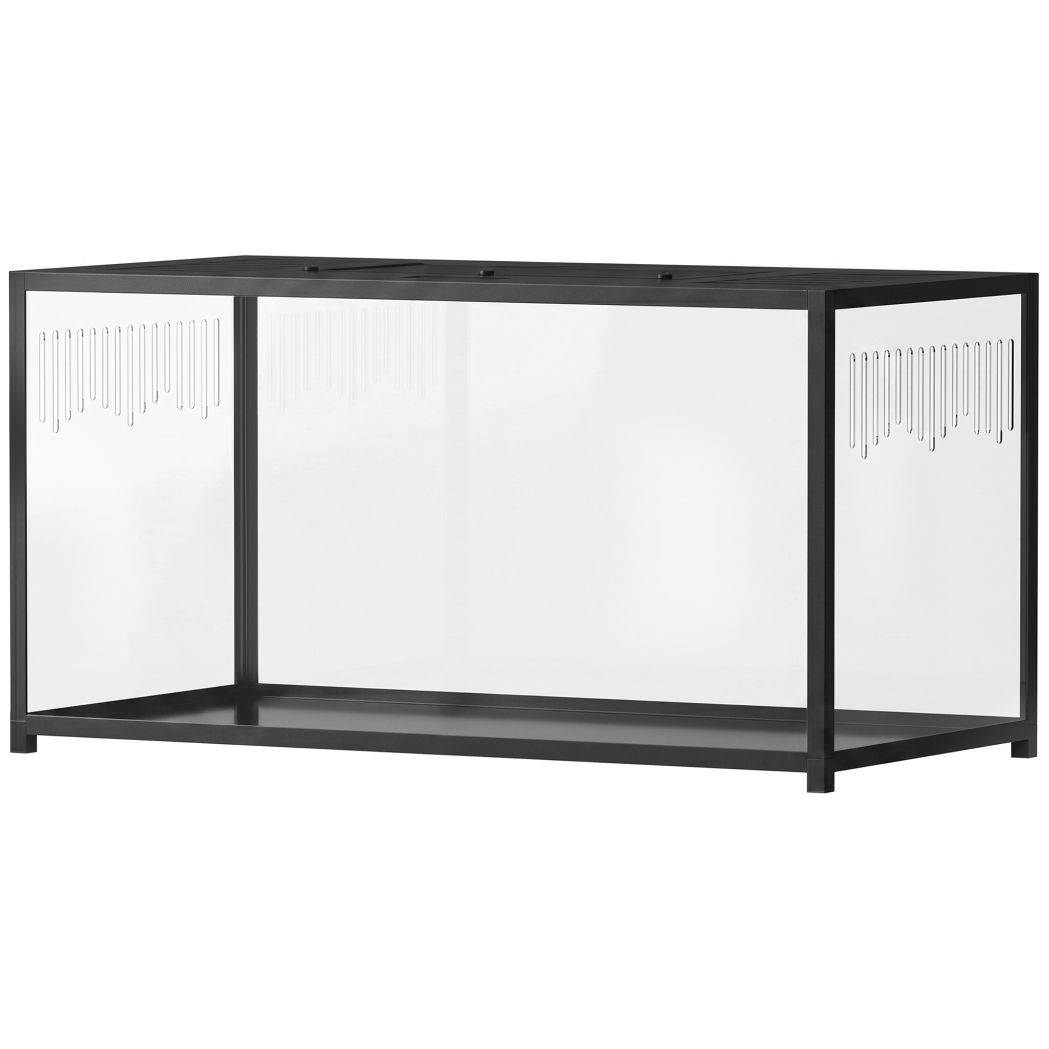 Cage Hamster Rongeur acier noir acrylique transparent 100x50x52,5 cm Noir