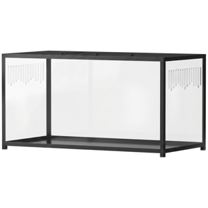 Cage Hamster Rongeur acier noir acrylique transparent 100x50x52,5 cm Noir