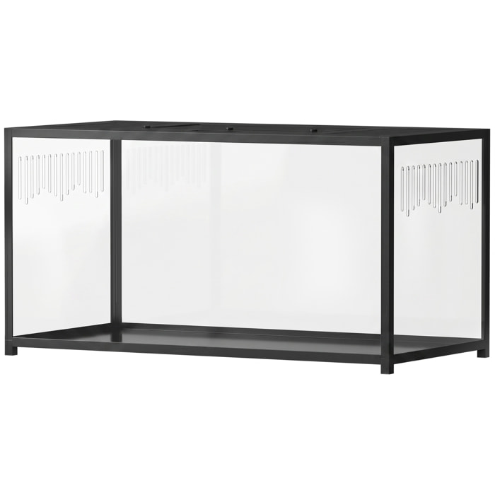 Cage Hamster Rongeur acier noir acrylique transparent 100x50x52,5 cm Noir