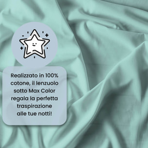 LENZUOLO SOTTO CON ANGOLI MAX COLOR, 100% COTONE MADE IN ITALY - MATRIMONIALE MAXI