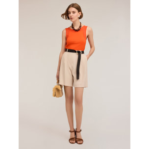 Motivi - Top con bordes de georgette - Naranja sol