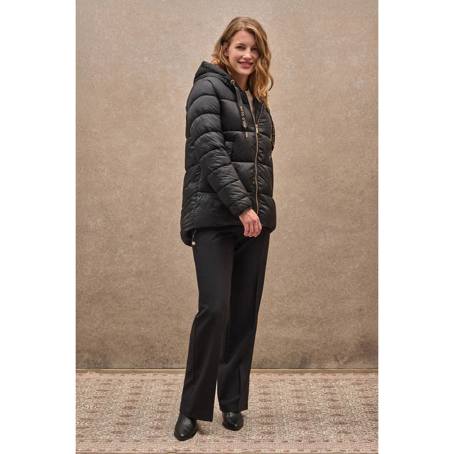 Giubbotto Ingrid nero con logo Polo Club