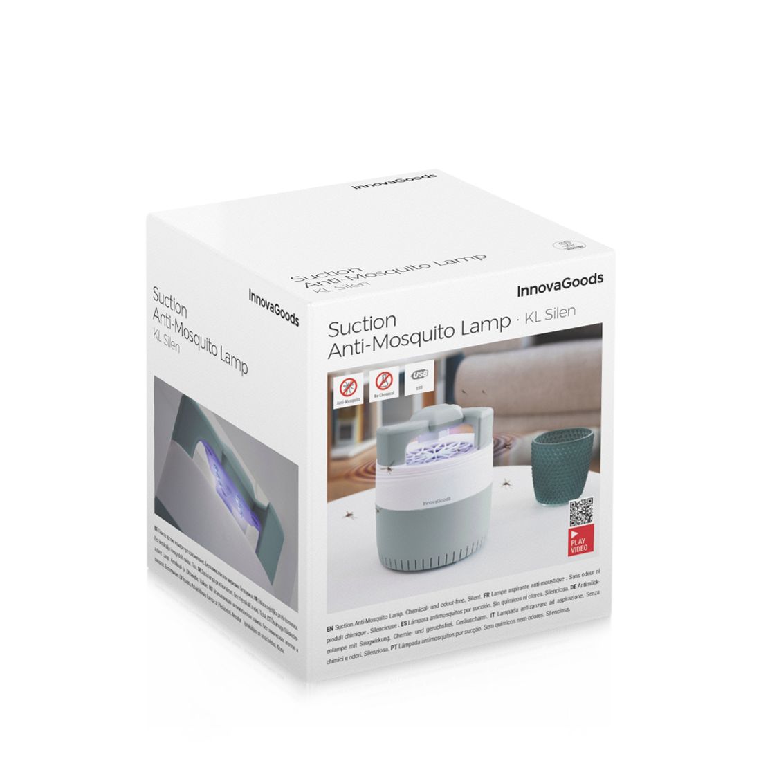 Lampada anti zanzare a suzione KL Silen - 5 W - grigio e bianco - Ø12 x 14 cm