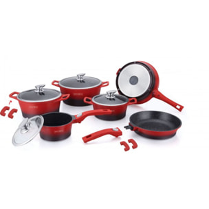 Batterie de cuisine 17 pièces Rouge Royalty Line RLES2014M-RBLK