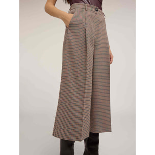 Motivi - Pantaloni cropped fantasia check - Beige