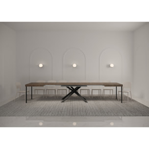 Table extensible 90x160/420 cm Karida noyer pieds anthracite