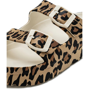 Sandalias de Niña Doble Cierre Hebilla Leopardo