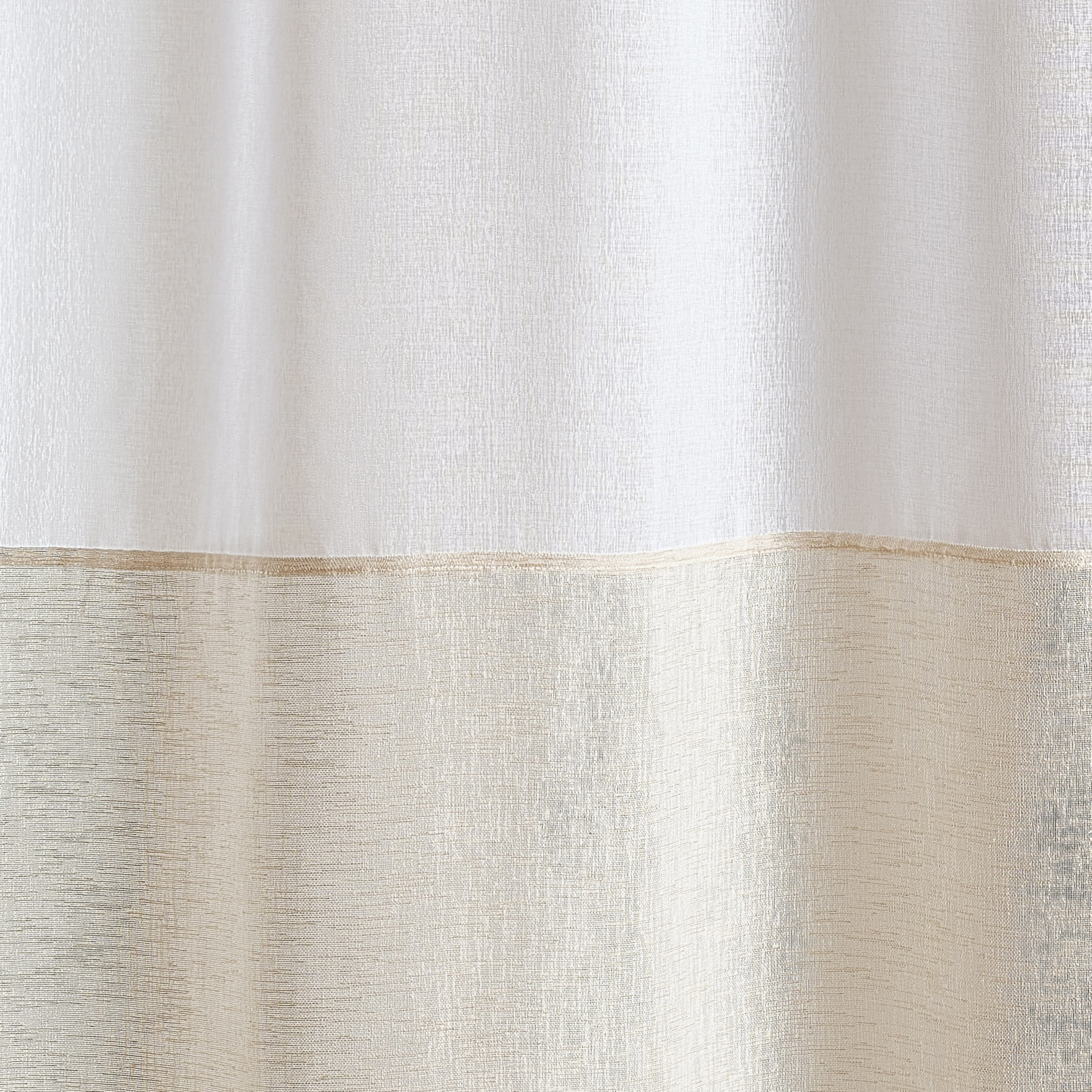 Voilage accroche 3 en 1 bicolore - Blanc