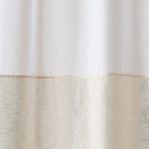 Voilage accroche 3 en 1 bicolore - Blanc