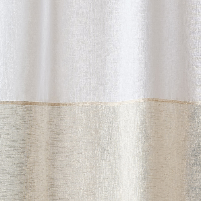 Voilage accroche 3 en 1 bicolore - Blanc