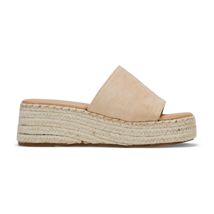 Sandalias de cuña arena con esparto