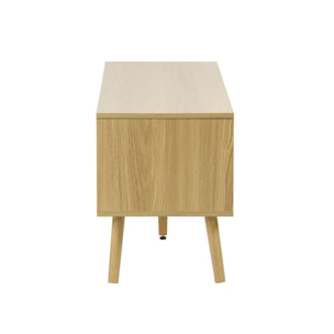 Meuble TV effet frêne. 2 portes. 1 étagère. 160cm
