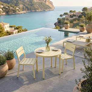 Chaise de jardin en aluminium jaune tendre (lot de 2) STOCKHOLM
