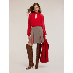 Motivi - Blusa de gasa con detalle metálico - Rojo