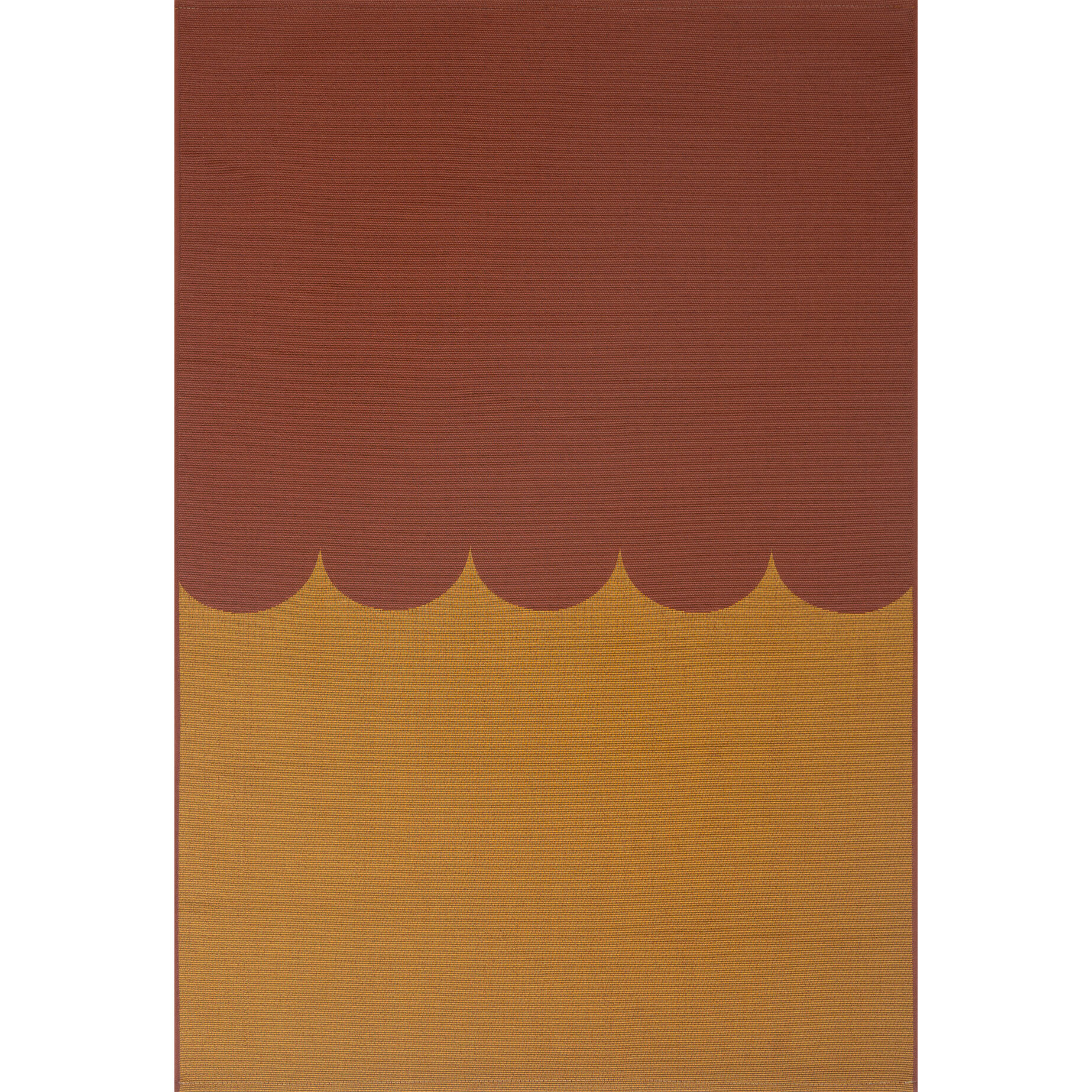 RIVIERA - Tapis intérieur/extérieur à motif festonné marron