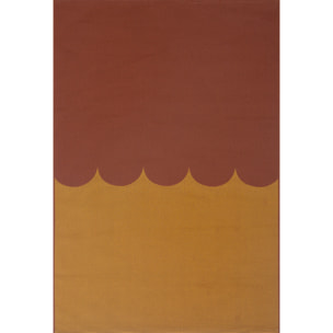 RIVIERA - Tapis intérieur/extérieur à motif festonné marron