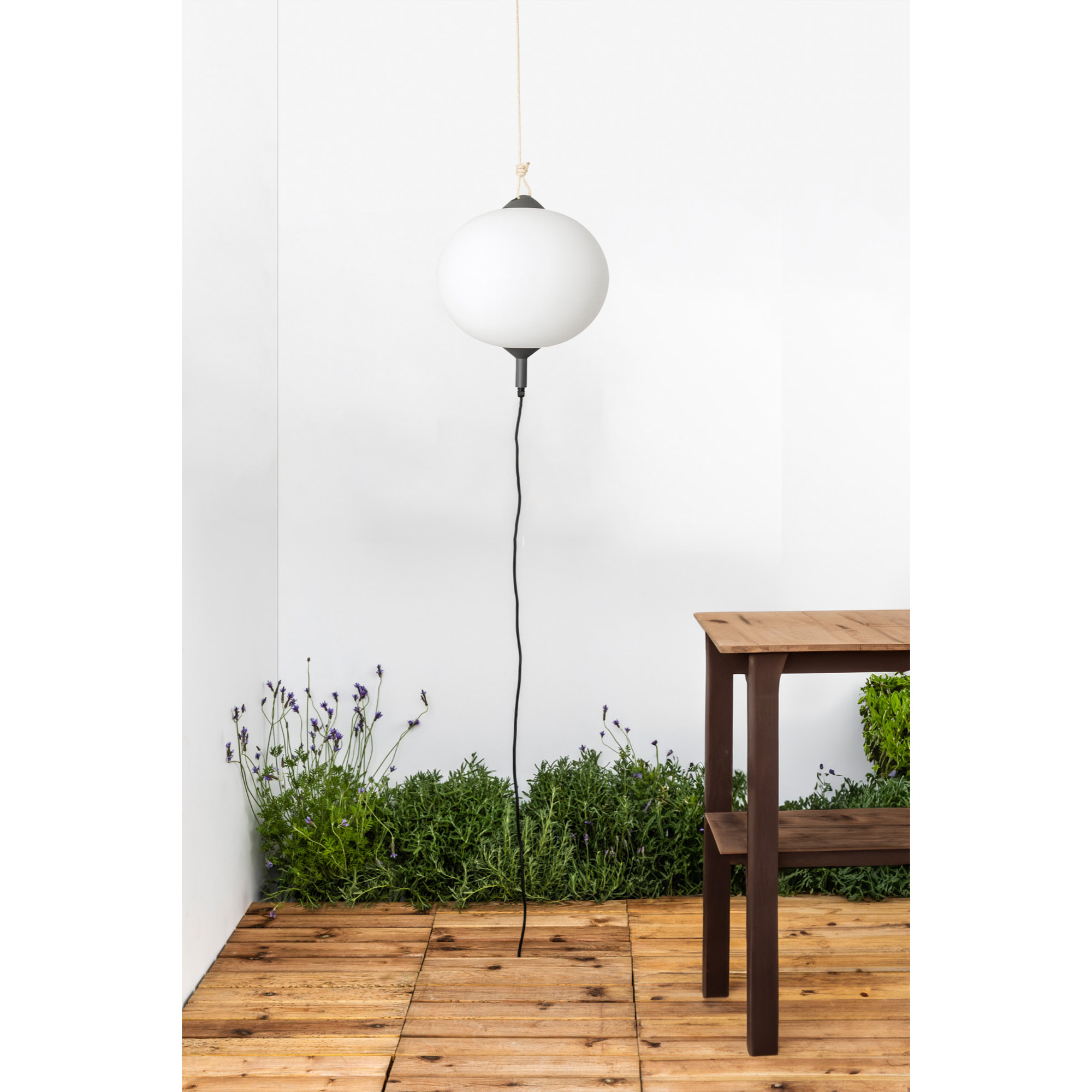 SAIGON OUT R45 Lámpara portátil y colgante gris/blanco mate hole cap