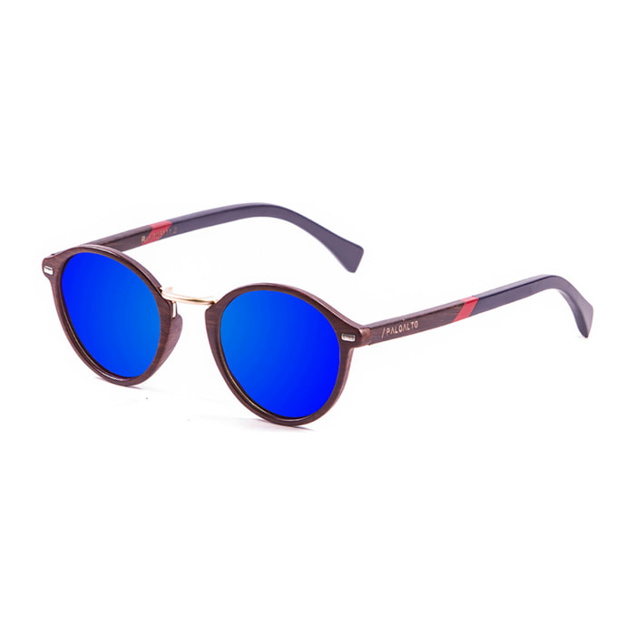 Gafas de sol PALO ALTO MARYLAND WOOD - Brazo marrón bambú / Revo marrón oscuro y azul y brazo rojo y azul oscuro