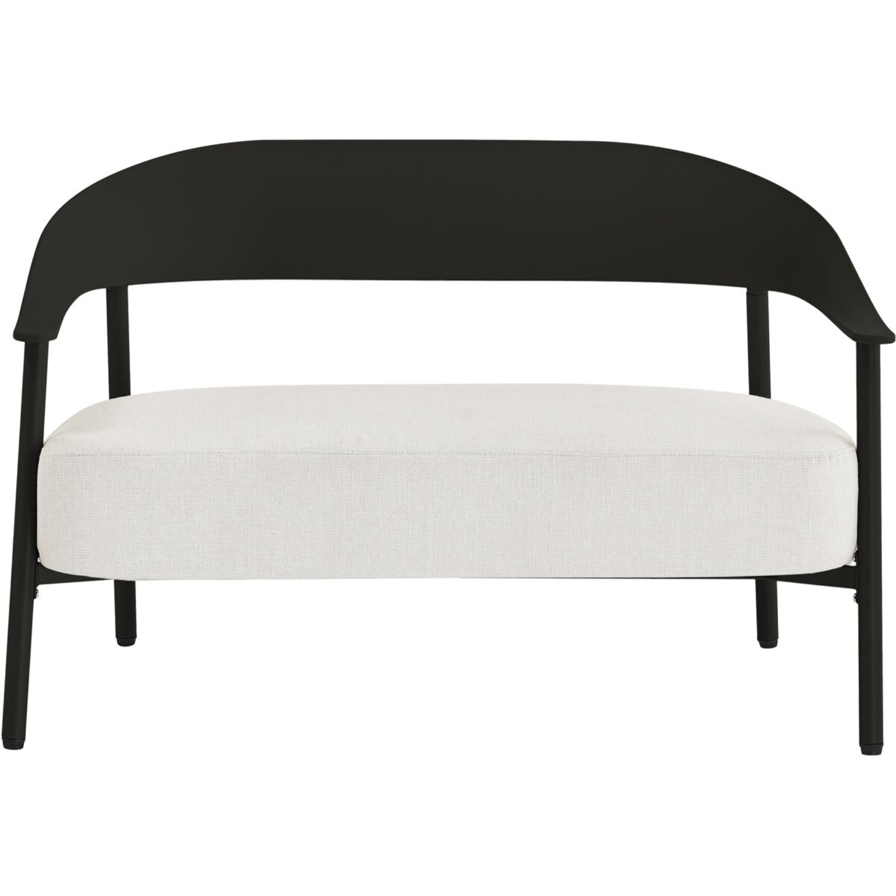 Canapé de jardin en plastique et métal "Céora" - 2 places - Noir