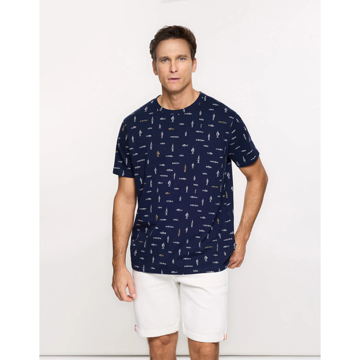 Camiseta Manga Corta Azul Marino - Sfishy