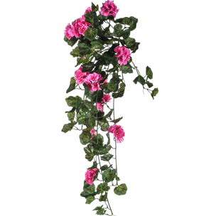 Cespuglio Di Geranio Pendente. Altezza 80 Cm - Pezzi 2 - 46X80X46cm - Colore: Rosa - Bianchi Dino - Fiori Artificiali