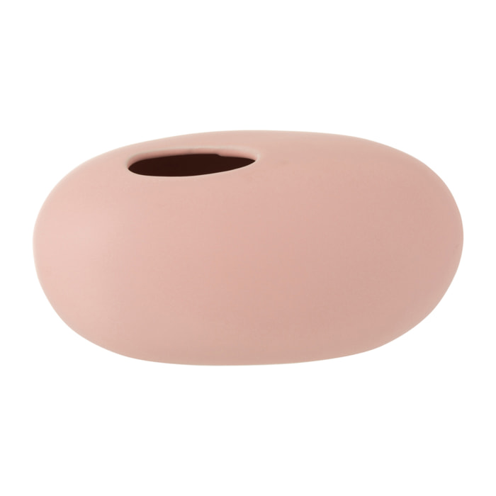 J-Line vase Ovale - céramique - rose pastel - large - Ø 15 cm