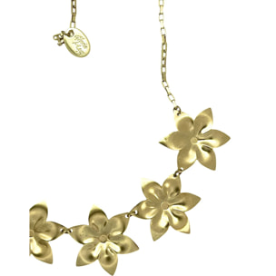 Gargantilla FiveFlower dorado en latón . Gloria Mago design