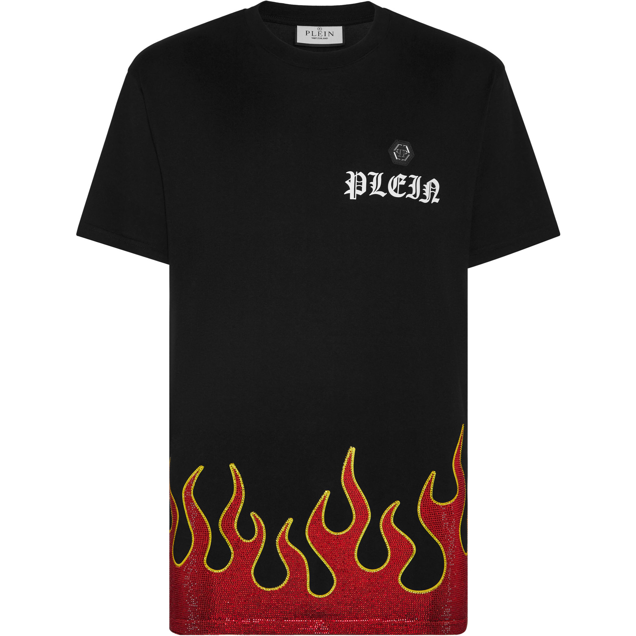 PHILIPP PLEIN Camiseta de cuello redondo y manga corta FLAME